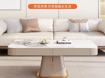 Luz de luxo multifuncional levantamento de uma mesa de café, sala de estar, casa inteligente integrada de café eléctrica tabela